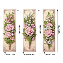 Load image into Gallery viewer, 3Pcs Pink Roses DIY Diamond Painting Bookmark with Pendant for Reading Lovers