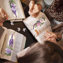 Load image into Gallery viewer, 3Pcs Purple Flowers DIY Diamond Painting Bookmark for Reading Enthusiasts