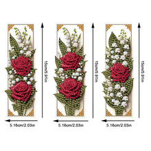 Load image into Gallery viewer, 3Pcs Red Roses DIY Diamond Painting Bookmark with Pendant for Reading Enthusiast