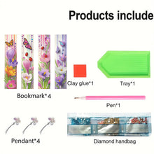 Load image into Gallery viewer, 3Pcs Flowers Butterfly Ladybugs DIY Diamond Painting Bookmark for Reading Lovers