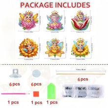 Load image into Gallery viewer, 6Pcs DIY Stakes Diamond Painting Kits Diamond Art Kits for Adults (Flower Girl)