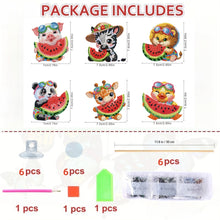 Load image into Gallery viewer, 6Pcs DIY Stakes Diamond Painting Kits Diamond Art Kits (Watermelon Animal)
