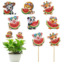 Load image into Gallery viewer, 6Pcs DIY Stakes Diamond Painting Kits Diamond Art Kits (Watermelon Animal)