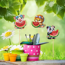 Load image into Gallery viewer, 6Pcs DIY Stakes Diamond Painting Kits Diamond Art Kits (Watermelon Animal)