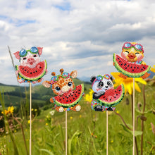 Load image into Gallery viewer, 6Pcs DIY Stakes Diamond Painting Kits Diamond Art Kits (Watermelon Animal)