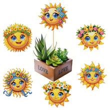Load image into Gallery viewer, 6Pcs DIY Stakes Diamond Painting Kits Diamond Art Kits for Adults (Smiling Sun)