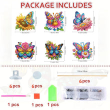 Load image into Gallery viewer, 6Pcs DIY Stakes Diamond Painting Kits Diamond Art Kits (Butterfly Flower)