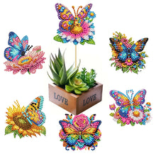 Load image into Gallery viewer, 6Pcs DIY Stakes Diamond Painting Kits Diamond Art Kits (Butterfly Flower)