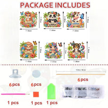 Load image into Gallery viewer, 6Pcs DIY Stakes Diamond Painting Kits Diamond Art Kits (Summer Animals)