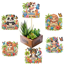 Load image into Gallery viewer, 6Pcs DIY Stakes Diamond Painting Kits Diamond Art Kits (Summer Animals)