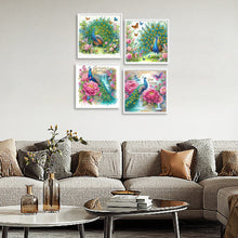 Load image into Gallery viewer, 4pcs Diamond Painting - Partial Special Shaped - Peacock (30*30CM)