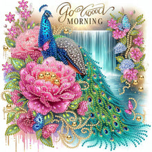 Load image into Gallery viewer, 4pcs Diamond Painting - Partial Special Shaped - Peacock (30*30CM)