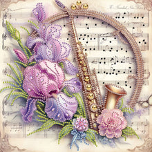 Load image into Gallery viewer, 4pcs Diamond Painting - Partial Special Shaped - Musical Instrument And Flower (30*30CM)