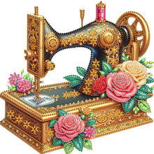 Load image into Gallery viewer, 4pcs Diamond Painting - Partial Special Shaped - Sewing Machine And Flower (30*30CM)