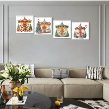 Load image into Gallery viewer, 4pcs Diamond Painting - Partial Special Shaped - Merry-Go-Round And Christmas Tree (30*30CM)