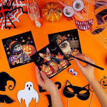 Load image into Gallery viewer, 6PCS DIY Diamond Art Greeting Cards Halloween Designs for Celebrations (H029)