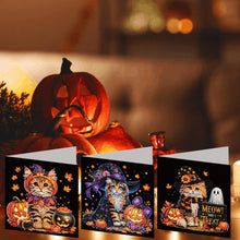 Load image into Gallery viewer, 6PCS DIY Diamond Art Greeting Cards Halloween Designs for Celebrations (H029)