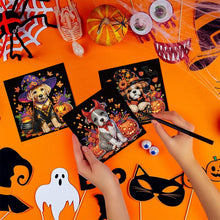 Load image into Gallery viewer, 6PCS DIY Diamond Art Greeting Cards Halloween Designs for Celebrations (H030)