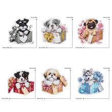 Load image into Gallery viewer, 6pcs Double Sided Special Shape Dog Diamond Painting Art Craft Keychain for Bag