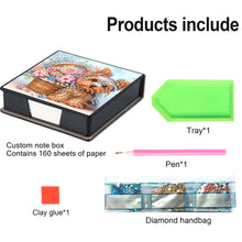 Load image into Gallery viewer, Leather Dog Flower Diamond Painting Notecard Box with 160 Sheets of Paper