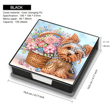 Load image into Gallery viewer, Leather Dog Flower Diamond Painting Notecard Box with 160 Sheets of Paper