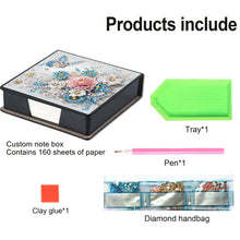 Load image into Gallery viewer, Leather Flower Diamond Painting Notecard Box with 160 Sheets of Paper for Adults