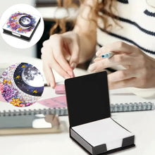 Load image into Gallery viewer, Leather Moon Flower Diamond Painting Notecard Box with 160 Sheets of Paper