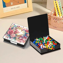 Load image into Gallery viewer, Leather Flower Bird Diamond Painting Notecard Box with 160 Sheets of Paper