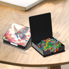 Load image into Gallery viewer, Leather Butterfly Flower Diamond Painting Notecard Box with 160 Sheets of Paper