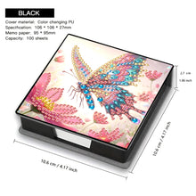 Load image into Gallery viewer, Leather Butterfly Flower Diamond Painting Notecard Box with 160 Sheets of Paper