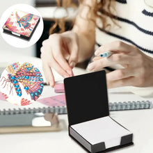 Load image into Gallery viewer, Leather Butterfly Flower Diamond Painting Notecard Box with 160 Sheets of Paper
