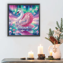 Load image into Gallery viewer, Diamond Painting - Partial Special Shaped - Swan Under The Aurora (30*30CM)