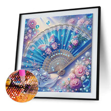 Load image into Gallery viewer, Diamond Painting - Partial Special Shaped - Fan And Flower (30*30CM)
