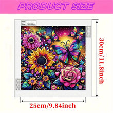 Load image into Gallery viewer, Diamond Painting - Partial Special Shaped - Butterfly Flower (30*30CM)