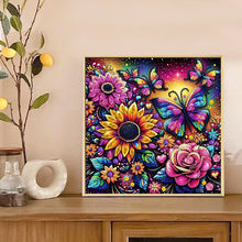 Load image into Gallery viewer, Diamond Painting - Partial Special Shaped - Butterfly Flower (30*30CM)