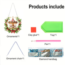 Load image into Gallery viewer, 2D Flat Acrylic DIY Xmas Carousel Wreath Hanging Diamond Art Kits for Wall Door
