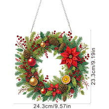 Load image into Gallery viewer, 2D Flat Acrylic DIY Xmas Wreath Hanging Diamond Art Kits for Wall Door Decor