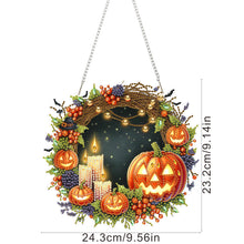 Load image into Gallery viewer, 2D Flat Acrylic DIY Halloween Pumpkin Hanging Diamond Art Kits Wall Door Decor