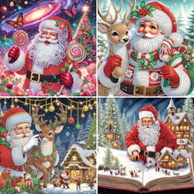 Load image into Gallery viewer, 4pcs Diamond Painting - Partial Special Shaped - Christmas (30*30CM)
