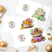 Load image into Gallery viewer, 6PCS DIY Cake Flower Diamond Painting Greeting Cards Congratulations Cards