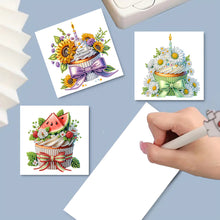 Load image into Gallery viewer, 6PCS DIY Cake Flower Diamond Painting Greeting Cards Congratulations Cards