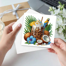 Load image into Gallery viewer, 6PCS DIY Drinks Diamond Painting Greeting Cards Congratulations Cards & Gifts