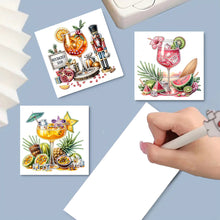 Load image into Gallery viewer, 6PCS DIY Drinks Diamond Painting Greeting Cards Congratulations Cards & Gifts