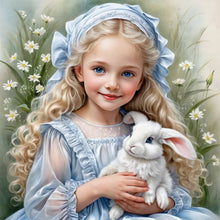 Load image into Gallery viewer, Diamond Painting - Full Round - Girl And Rabbit (40*40CM)
