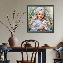 Load image into Gallery viewer, Diamond Painting - Full Round - Girl And Rabbit (40*40CM)