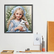 Load image into Gallery viewer, Diamond Painting - Full Round - Girl And Rabbit (40*40CM)