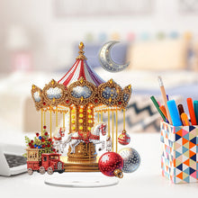 Load image into Gallery viewer, 2D Flat Print Xmas Carousel DIY Table Top Diamond Painting Ornament Kits