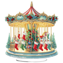 Load image into Gallery viewer, 2D Flat Print Xmas Carousel DIY Table Top Diamond Painting Ornament Kits
