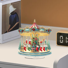 Load image into Gallery viewer, 2D Flat Print Xmas Carousel DIY Table Top Diamond Painting Ornament Kits