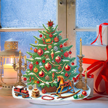 Load image into Gallery viewer, Acrylic 2D Flat Print Xmas Tree DIY Table Top Diamond Painting Ornament Kits